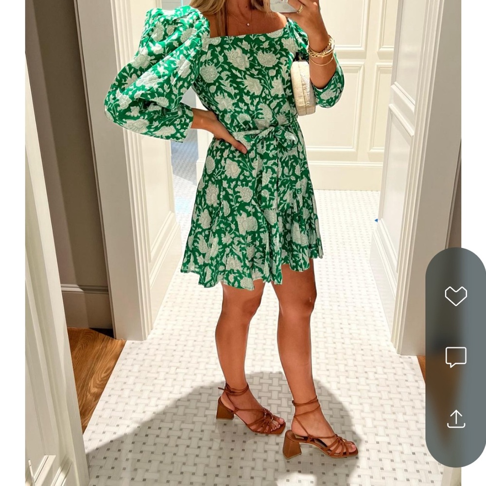 Green Floral Mini Dress